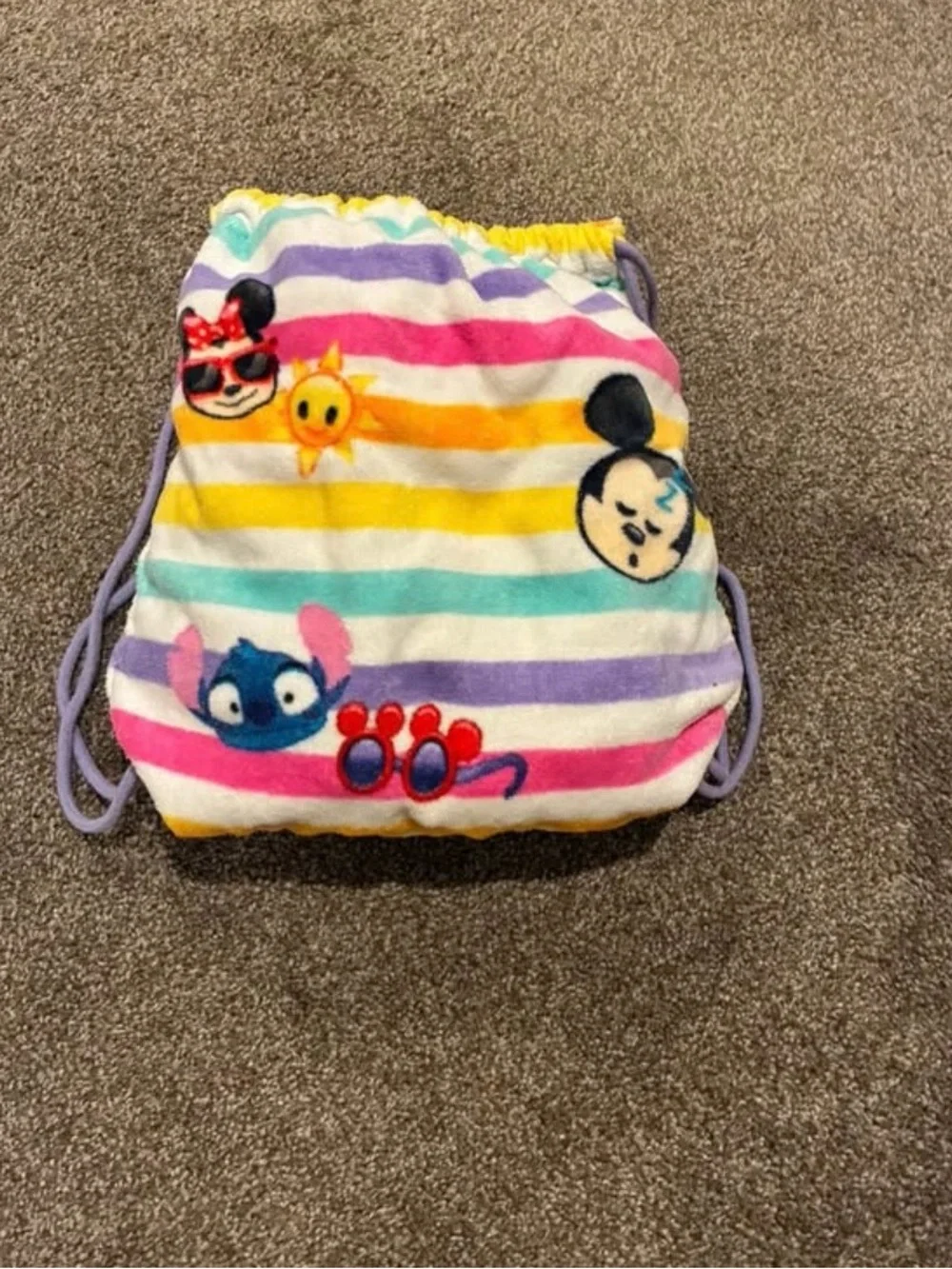 Disney Multicolor Stripe Beach Towel with Playful Accents